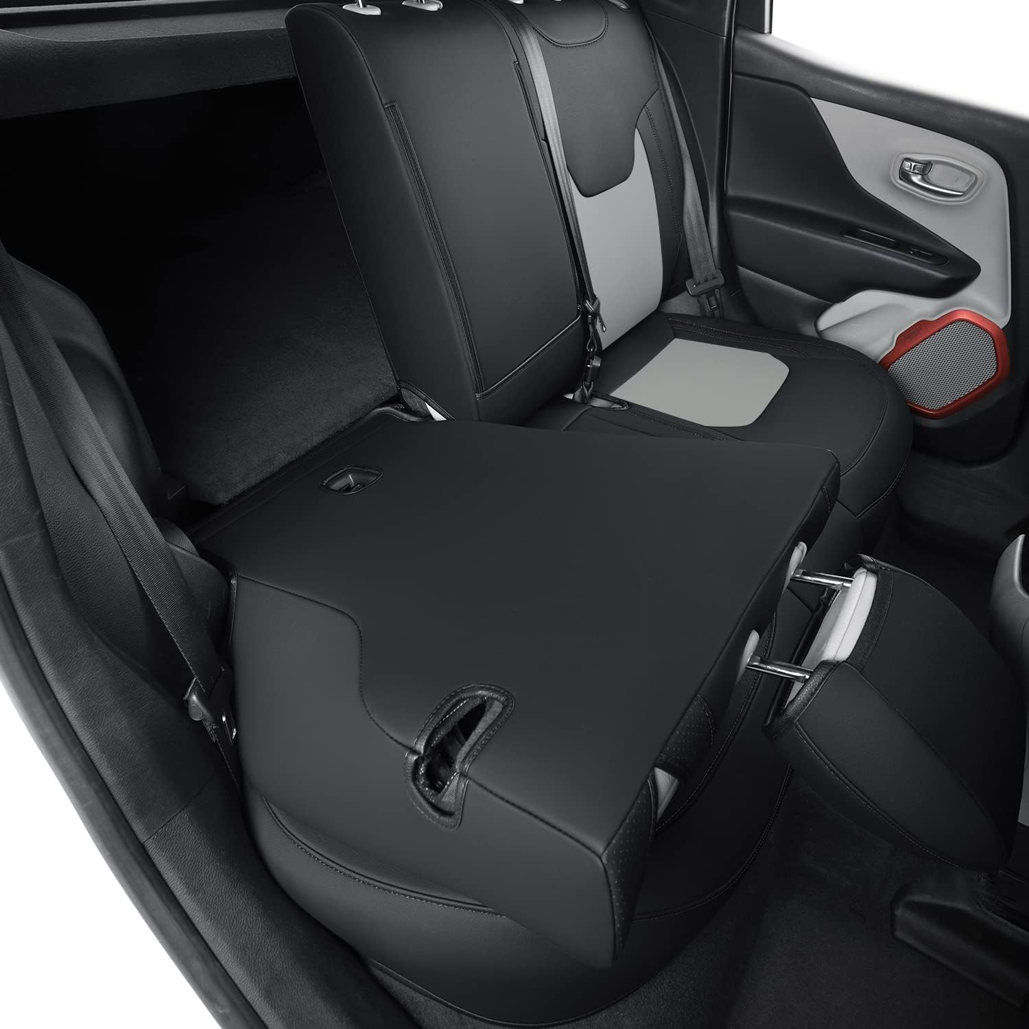 LUCKYMANCLUB Compass Seat Covers, Fit for 2018-2025 Jeep Compass and 2015-2025 Jeep Renegade 4dr SUV with Water Proof Faux Leather