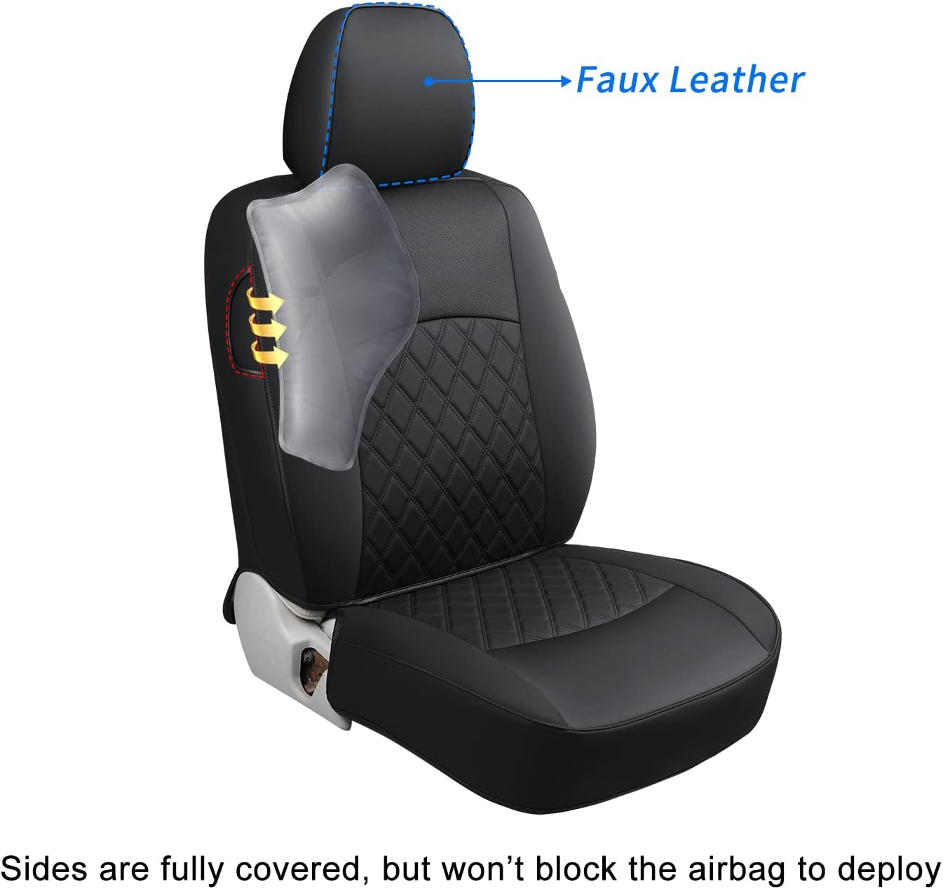 LUCKYMANCLUB Ram 1500Seat Covers,2011-2025,1500/2500/3500Crew Cab Waterproof Seat Covers FullSet, Custom Fit Ram Bighorn Laramie Limited Rebel Longhorn Pickup with 4/6 Split Rear Seat