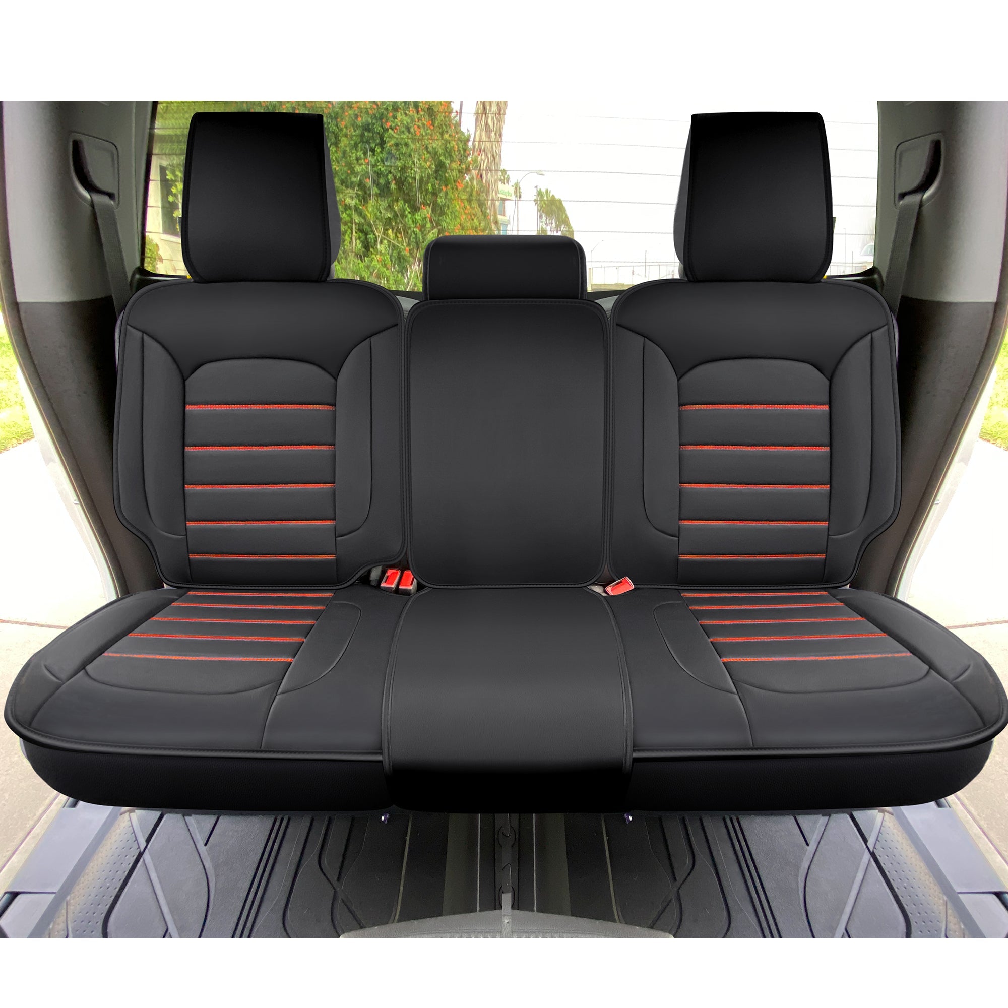 LUCKYMAN CLUB Silverado-Sitzbezüge passend für 2007–2024 Chevy Silverado Sierra 1500/2500 HD / 3500 HD Crew, Double, Extended Cab mit wasserdichtem Kunstleder 