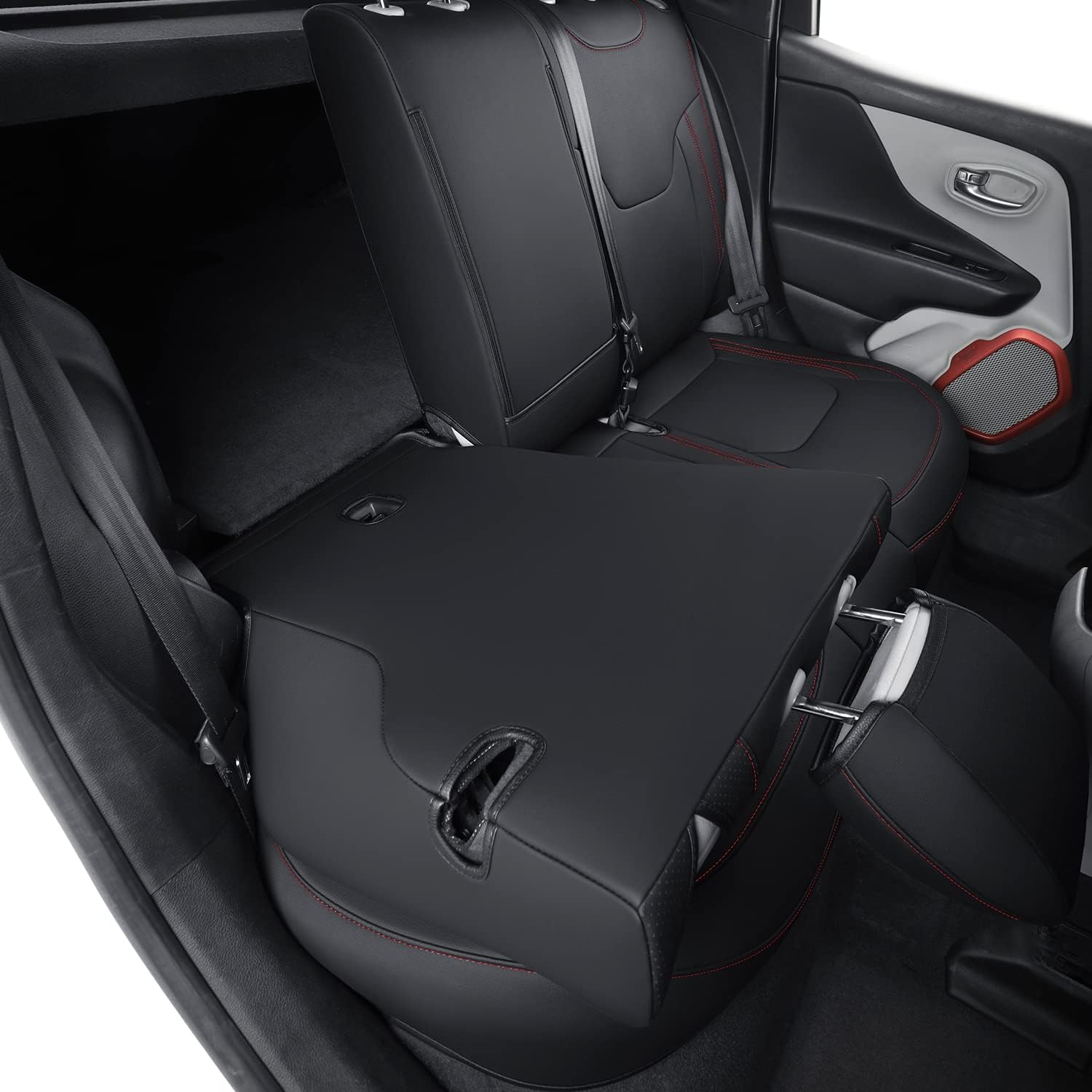LUCKYMANCLUB Compass Seat Covers, Fit for 2018-2025 Jeep Compass and 2015-2025 Jeep Renegade 4dr SUV with Water Proof Faux Leather