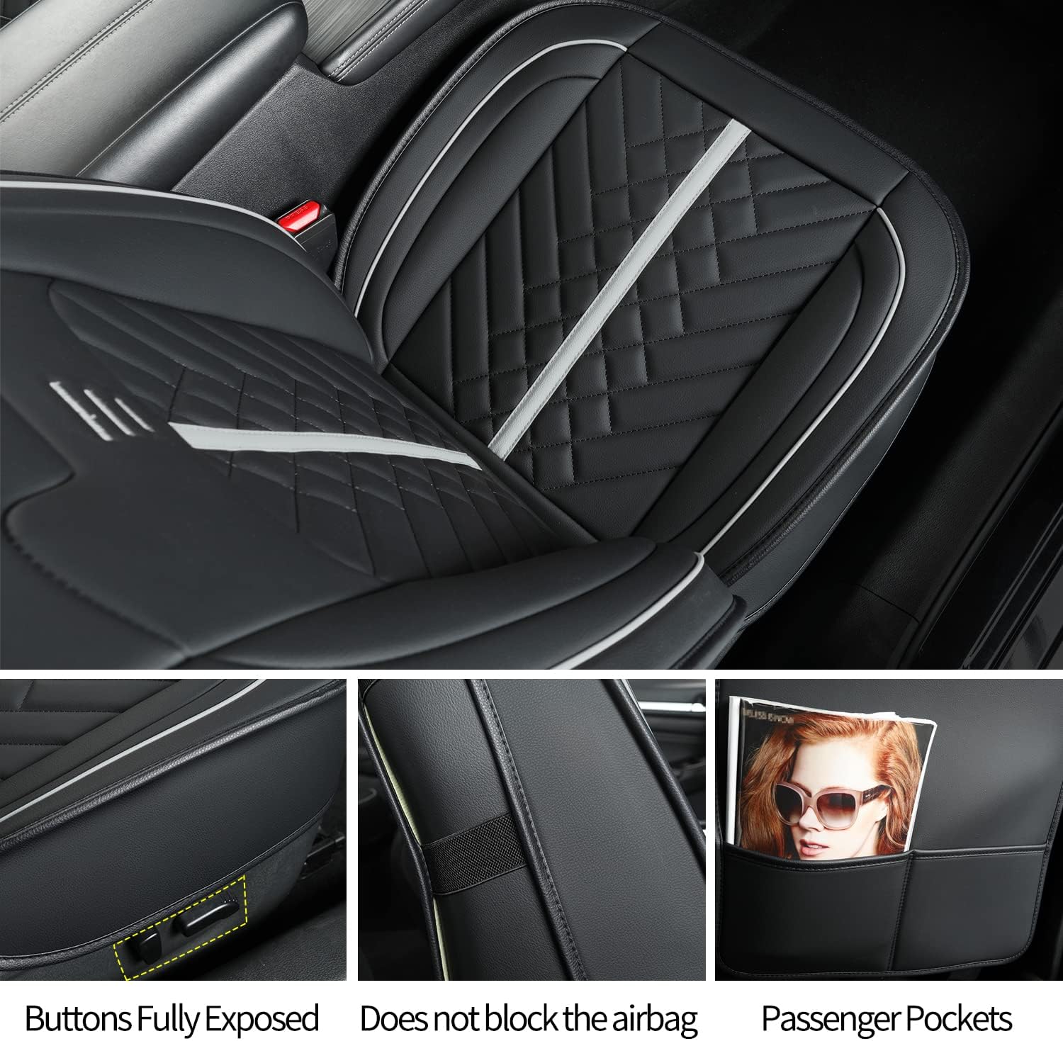 LUCKYMAN CLUB Altima Sidlokovriloj, taŭgaj por 2013-2023 Nissan Altima S SR SV SL Platena Sedan kun Akvo Prova Faŭsa Ledo 