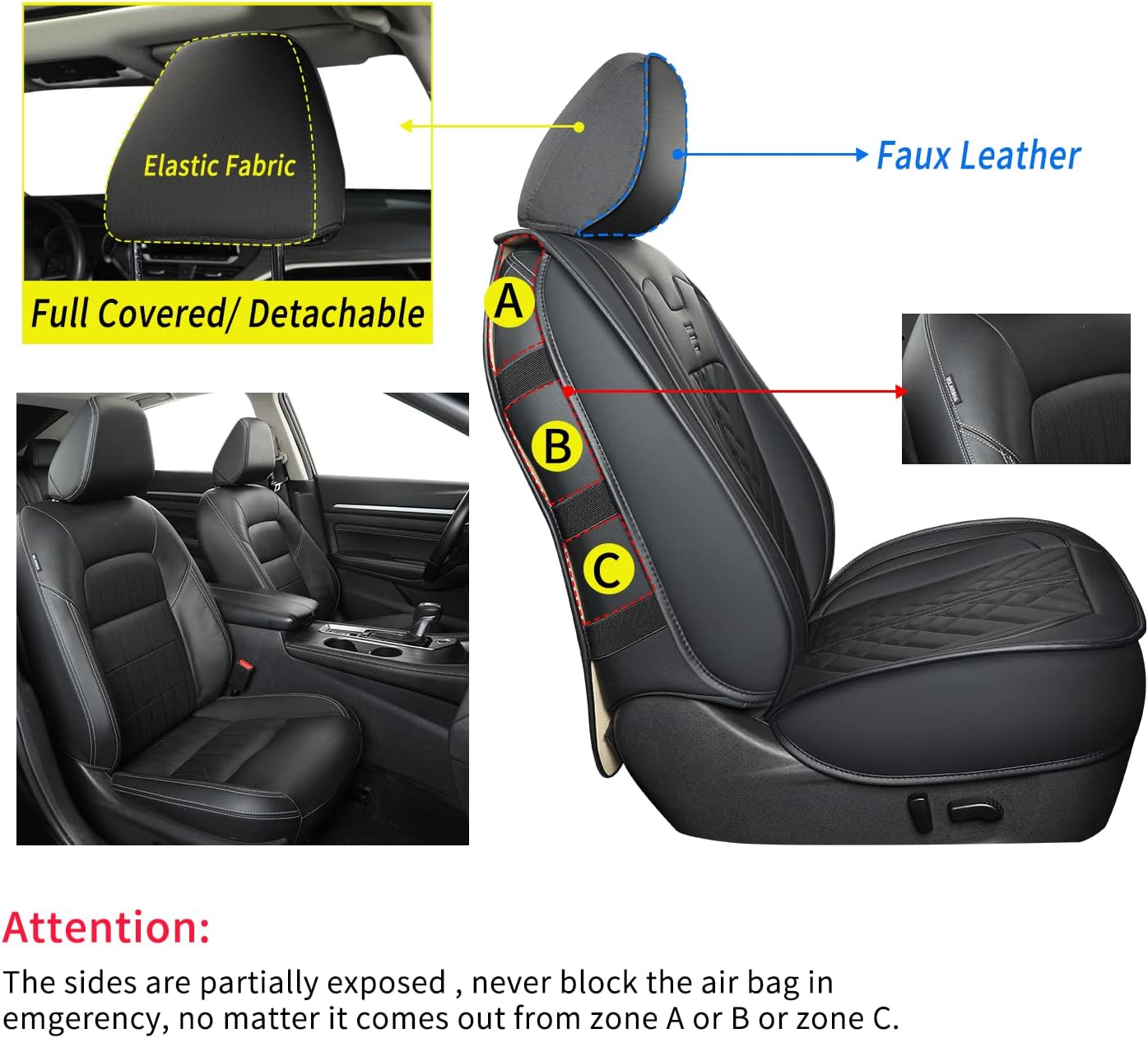 LUCKYMAN CLUB Altima Sidlokovriloj, taŭgaj por 2013-2023 Nissan Altima S SR SV SL Platena Sedan kun Akvo Prova Faŭsa Ledo 