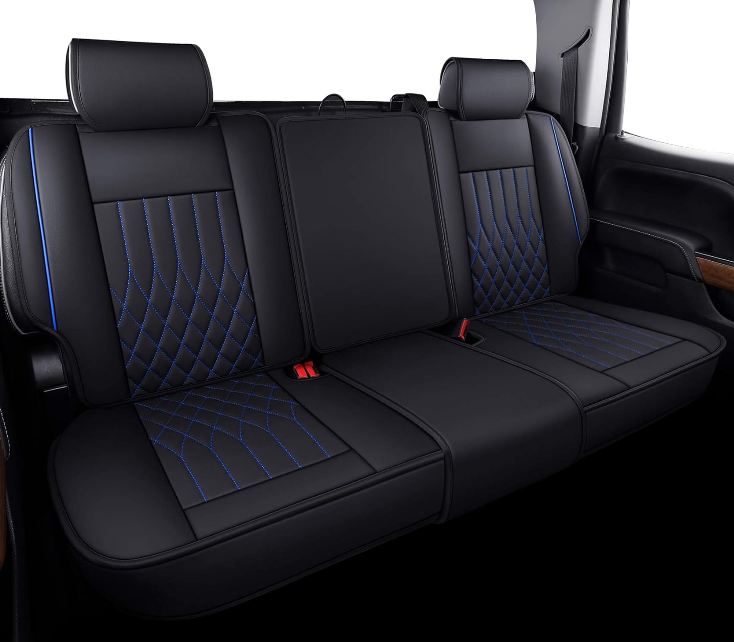 LUCKYMAN CLUB Chevrolet Chevy Silverado GMC Sierra Car Seat Covers Full Set with Waterproof Leather, Fit for 2007-2025 1500/2500 HD / 3500 HD Crew,Double,Extended Cab or Pickup Truck