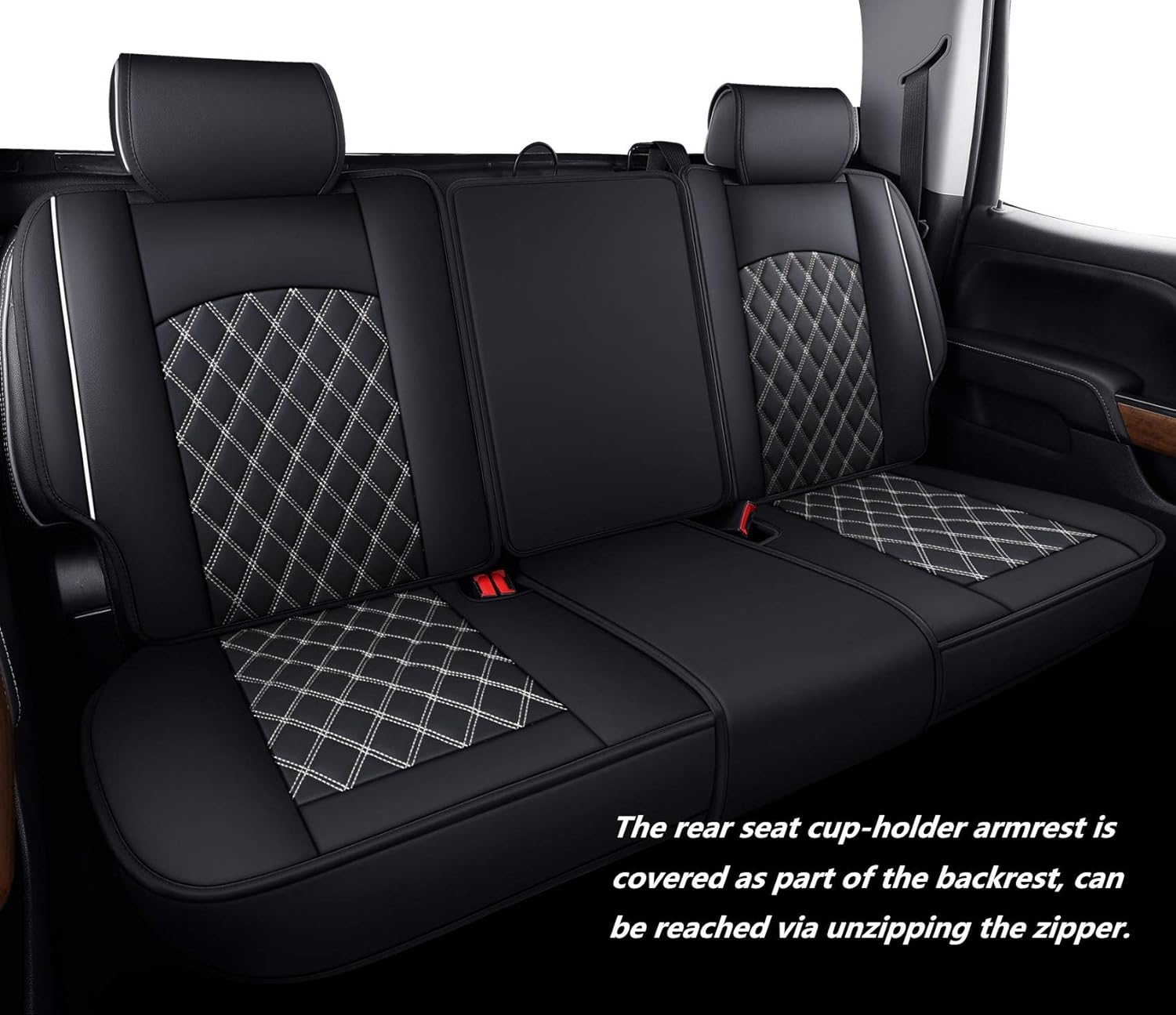 LUCKYMAN CLUB 2007-2025 GMC Sierra Chevy Chevrolet Silverado 1500 2500HD 3500HD Trail Boss Z71 Crew Double Extended Cab Waterproof Leather Truck Pickup Cuchion
