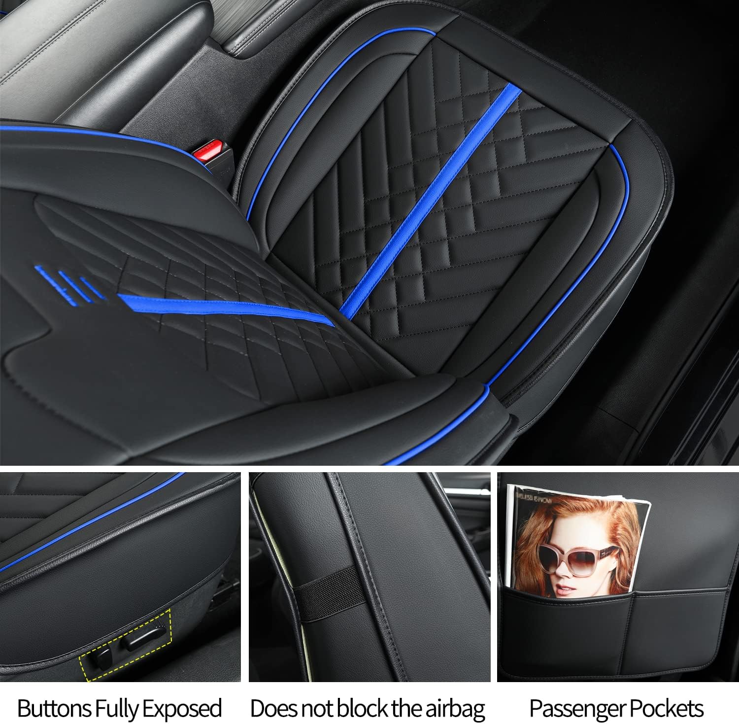 LUCKYMAN CLUB Altima Sidlokovriloj, taŭgaj por 2013-2023 Nissan Altima S SR SV SL Platena Sedan kun Akvo Prova Faŭsa Ledo 