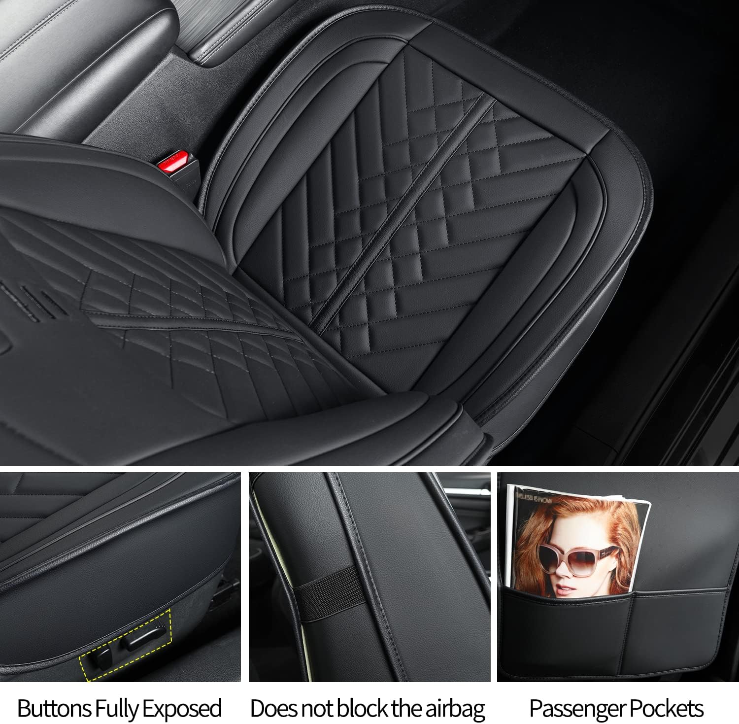 LUCKYMAN CLUB Altima Sidlokovriloj, taŭgaj por 2013-2023 Nissan Altima S SR SV SL Platena Sedan kun Akvo Prova Faŭsa Ledo 