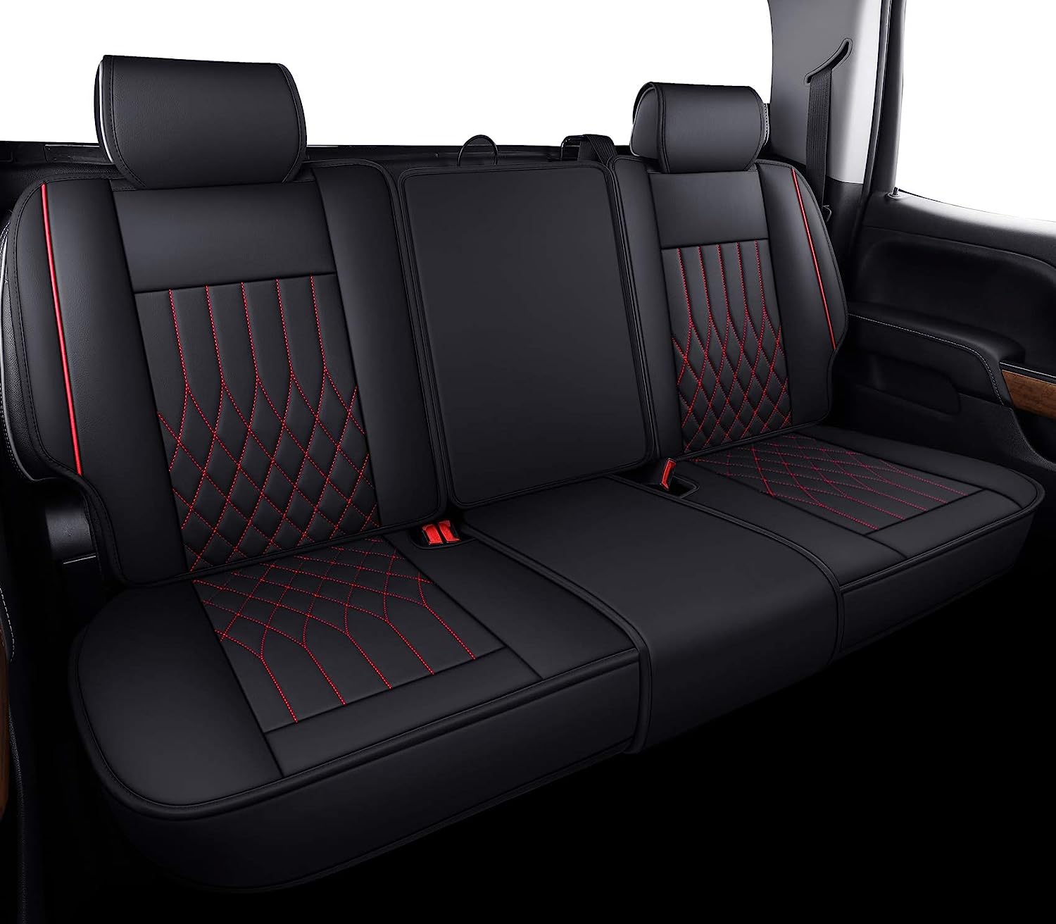 LUCKYMAN CLUB Chevrolet Chevy Silverado GMC Sierra Car Seat Covers Full Set with Waterproof Leather, Fit for 2007-2025 1500/2500 HD / 3500 HD Crew,Double,Extended Cab or Pickup Truck