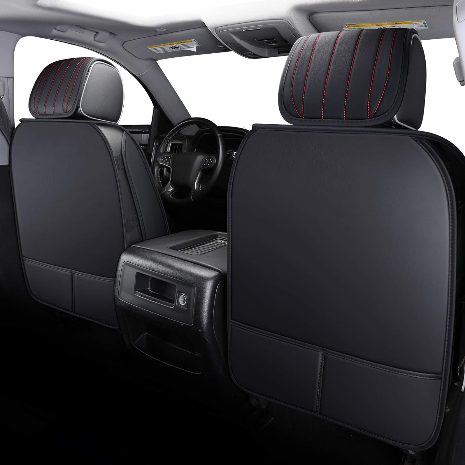 LUCKYMAN CLUB Chevrolet Chevy Silverado GMC Sierra Car Seat Covers Full Set with Waterproof Leather, Fit for 2007-2025 1500/2500 HD / 3500 HD Crew,Double,Extended Cab or Pickup Truck