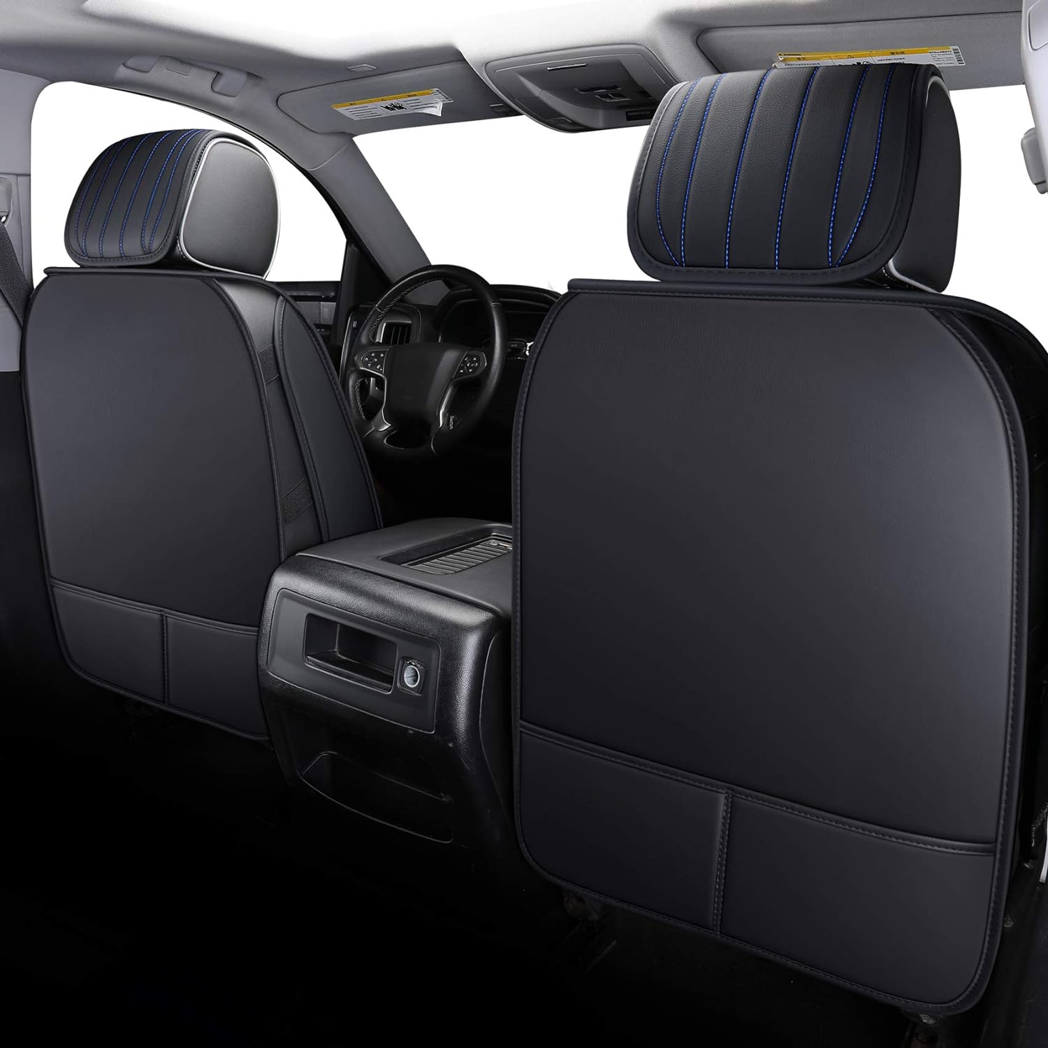 LUCKYMAN CLUB Chevrolet Chevy Silverado GMC Sierra Car Seat Covers Full Set with Waterproof Leather, Fit for 2007-2025 1500/2500 HD / 3500 HD Crew,Double,Extended Cab or Pickup Truck