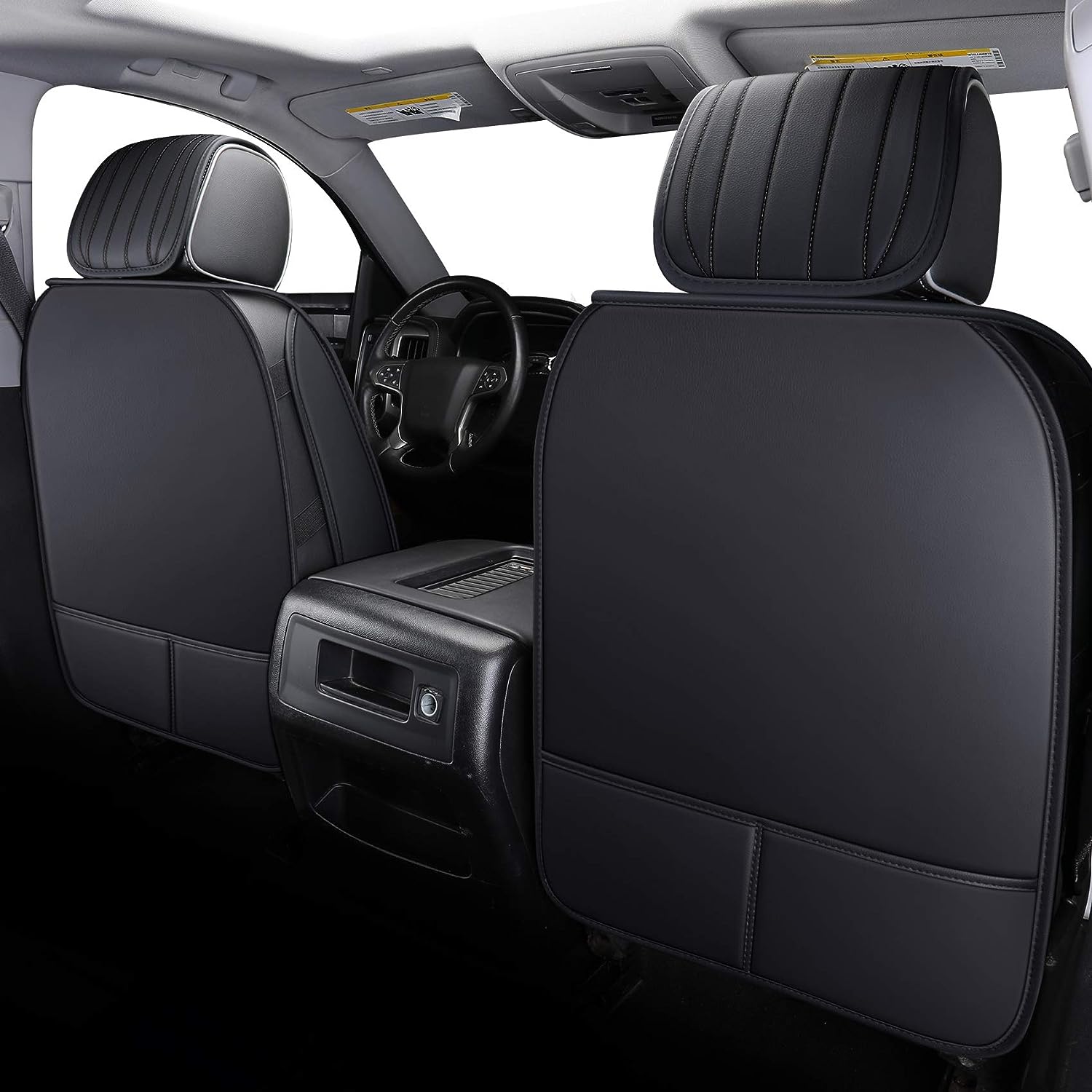 LUCKYMAN CLUB Chevrolet Chevy Silverado GMC Sierra Car Seat Covers Full Set with Waterproof Leather, Fit for 2007-2025 1500/2500 HD / 3500 HD Crew,Double,Extended Cab or Pickup Truck