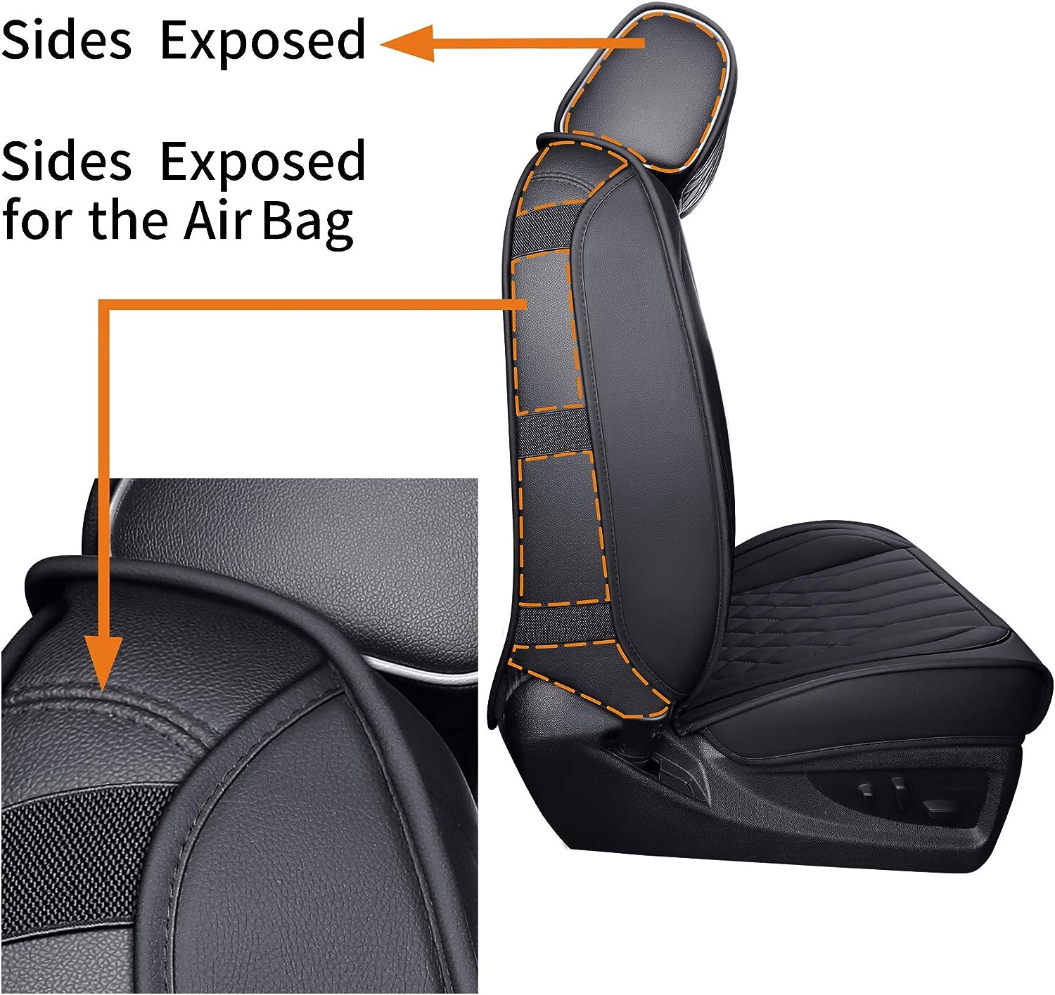 LUCKYMAN CLUB Chevrolet Chevy Silverado GMC Sierra Car Seat Covers Full Set with Waterproof Leather, Fit for 2007-2025 1500/2500 HD / 3500 HD Crew,Double,Extended Cab or Pickup Truck
