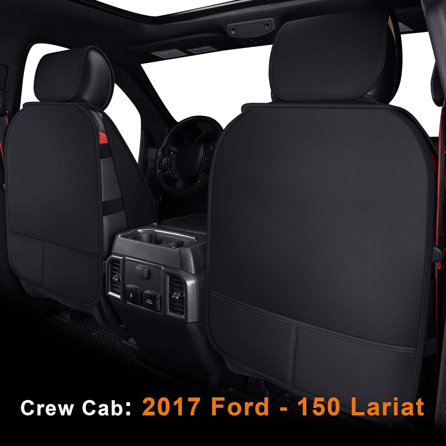 LUCKYMAN CLUB  Seat Covers fit for Ford F150 Crew Cab from 2015 to 2025 and fit for F250 F350 F450 Crew Cab from 2017 to 2025 with Faux Leather