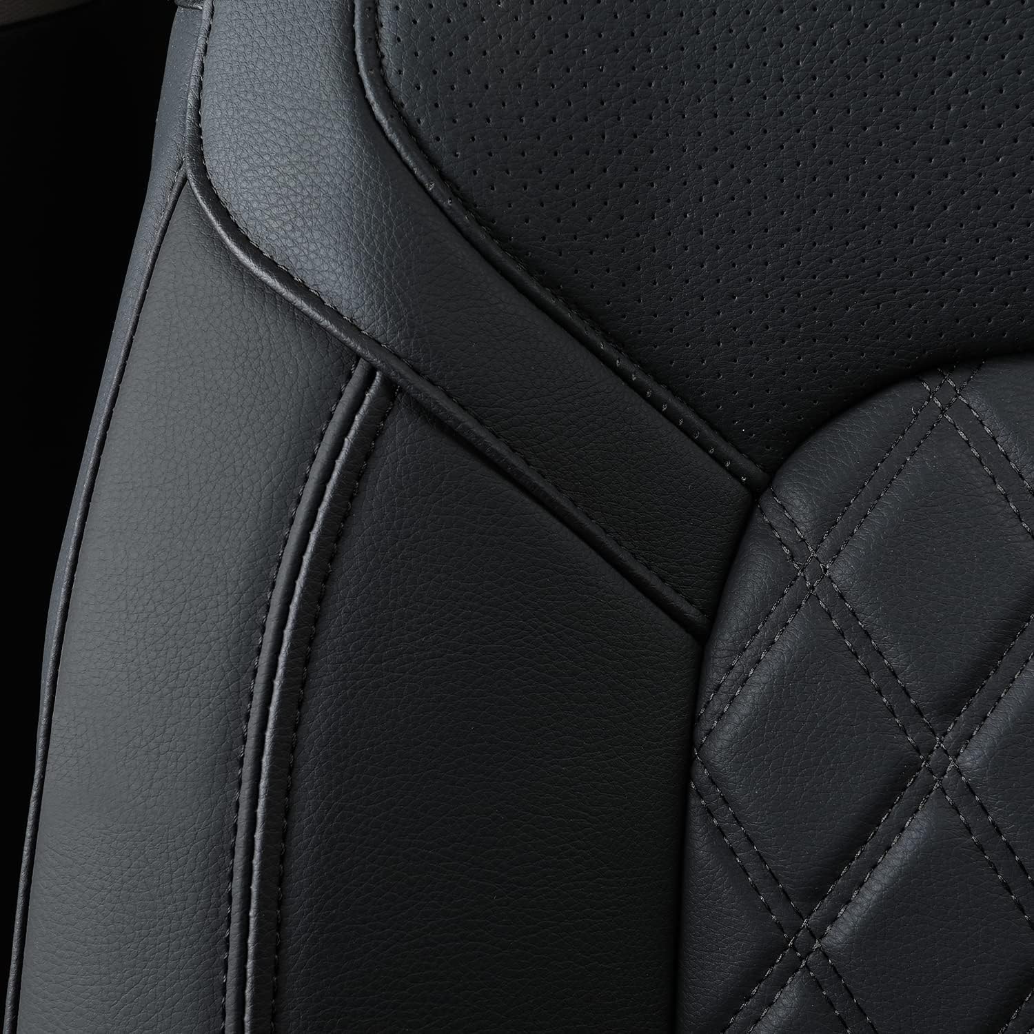LUCKYMANCLUB Ram 1500Seat Covers,2011-2025,1500/2500/3500Crew Cab Waterproof Seat Covers FullSet, Custom Fit Ram Bighorn Laramie Limited Rebel Longhorn Pickup with 4/6 Split Rear Seat
