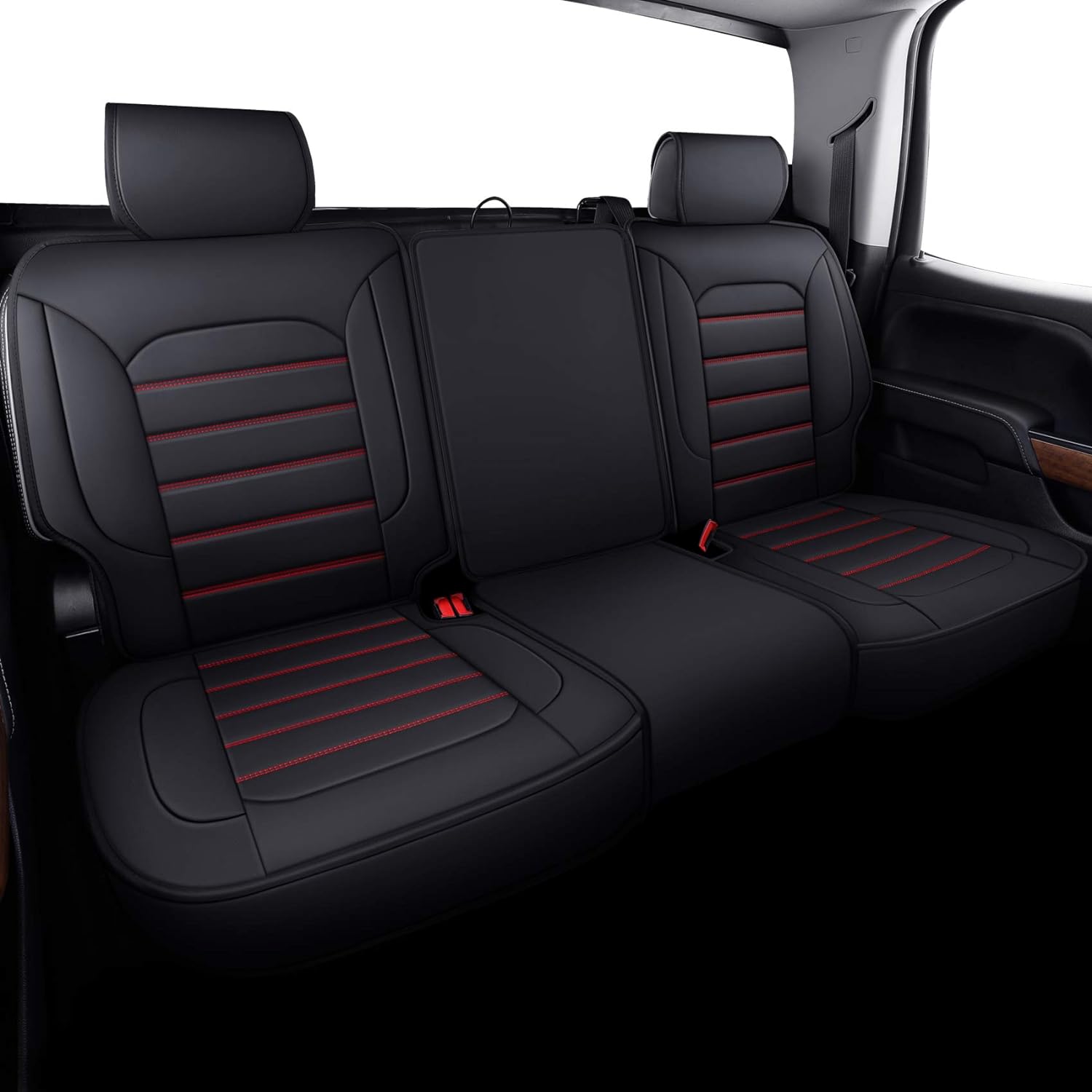 LUCKYMAN CLUB Silverado-Sitzbezüge passend für 2007–2024 Chevy Silverado Sierra 1500/2500 HD / 3500 HD Crew, Double, Extended Cab mit wasserdichtem Kunstleder 