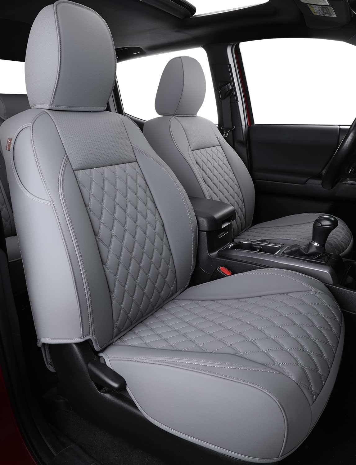 Tacoma Full Set Seat Covers Fit Tacoma 2016 2023 Double Crew Cab Only with Faux Leather LUCKYMAN CLUB