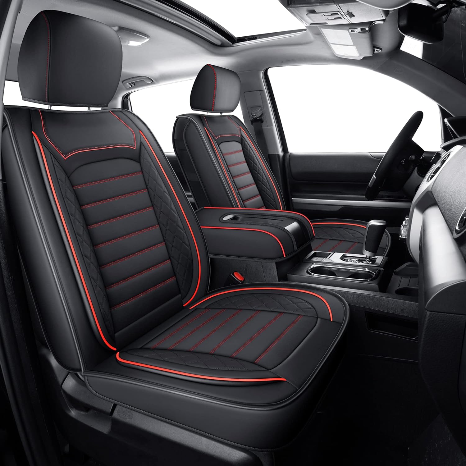 LUCKYMAN CLUB Tundra Seat Covers, Fit for 2014-2025 Tundra Crew Cab CrewMax Double Cab Regular Cab Pickup Trucks with Water Proof Faux Leather